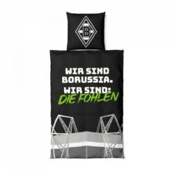 Borussia Mönchengladbach Bettwäsche "Glow In The Dark" Schwarz/grün