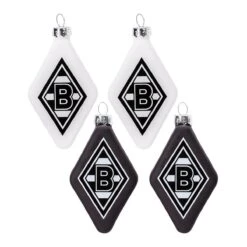 Borussia Mönchengladbach Christbaumschmuck Raute 4er-Set
