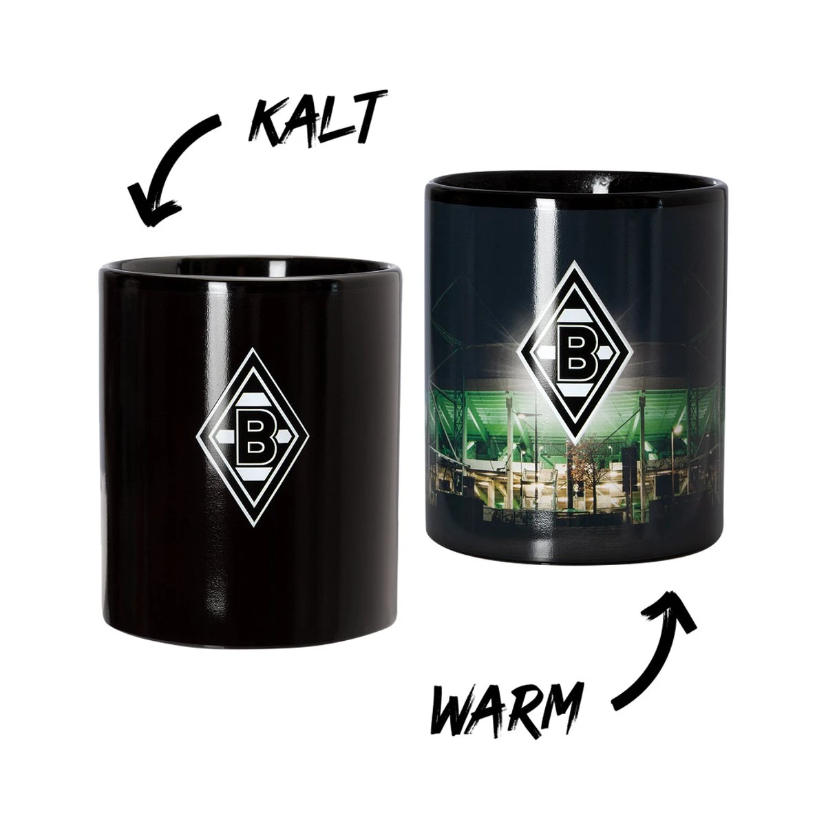 Borussia Mönchengladbach Magic Mug "Borussia Park" Schwarz 1 Borussia Mönchengladbach Magic Mug "Borussia Park" Schwarz