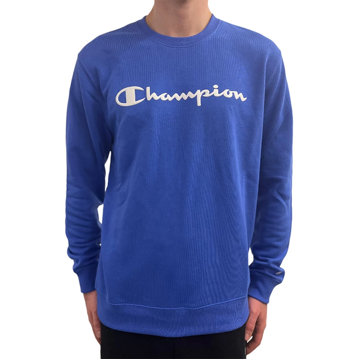 Champion Herren Sweater French Terry Logo Blue 1 Champion Herren Sweater French Terry Logo Blue