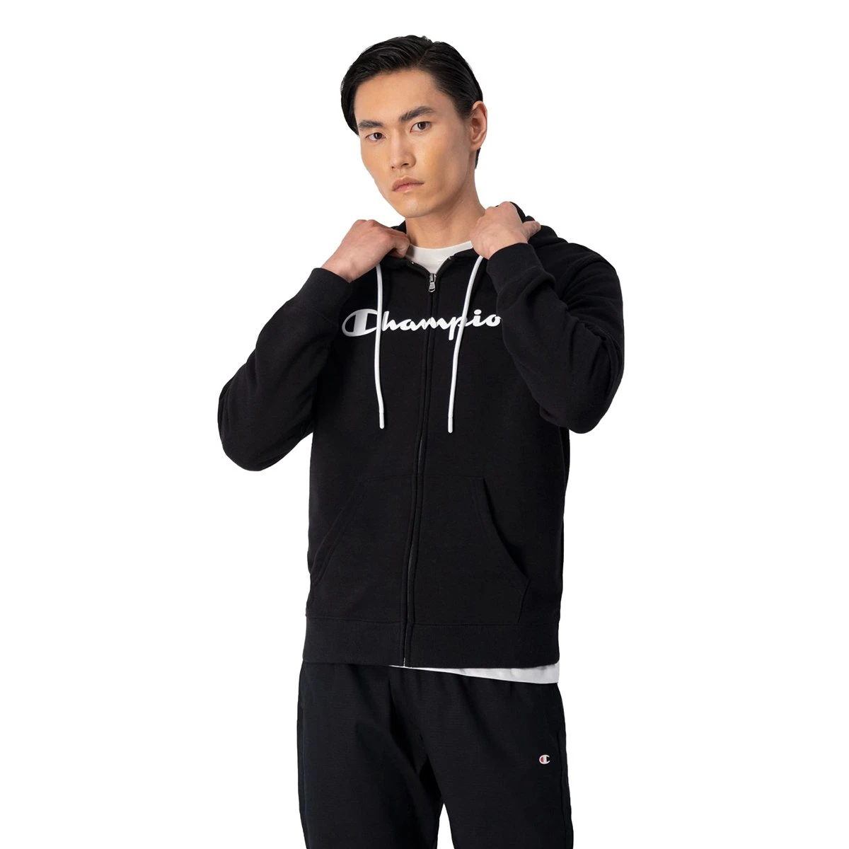 Champion Herren Zip-Hoodie Legacy Logo Black 1 Champion Herren Zip-Hoodie Legacy Logo Black