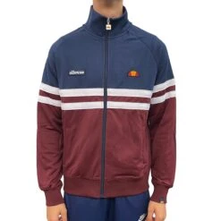 Ellesse Herren Track Top Trainingsjacke Rimini Navy/white/burgundy