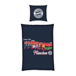 FC Bayern München Bettwäsche Postcards Navy