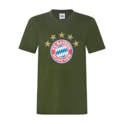 FC Bayern München Herren T-Shirt 5 Sterne Logo Olive