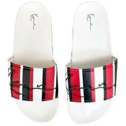 Karl Kani Signature Stripe Pool Slides Badelatschen Red