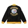 Mitchell & Ness Herren Jacke Heavyweight Satin Pittsburgh Steelers Black