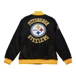 Mitchell & Ness Herren Jacke Heavyweight Satin Pittsburgh Steelers Black