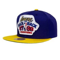 Mitchell & Ness Snapback NBA 87/88 Back To Back Champs Los Angeles Lakers Purple/yellow