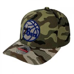 Mitchell & Ness Snapback NBA Woodland Desert Red Line Philadelphia 76ers Camo Woodland
