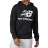 New Balance Herren Hoodie Essentials Stacked Logo Black