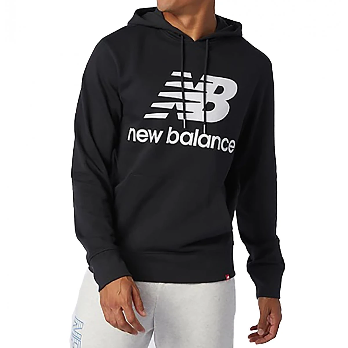 New Balance Herren Hoodie Essentials Stacked Logo Black 1 New Balance Herren Hoodie Essentials Stacked Logo Black