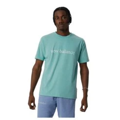 New Balance Herren T-Shirt Essentials Logo Ocean Haze Heather