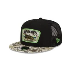 New Era 9FIFTY Trucker Cap Salute To Service 950 Seattle Seahawks Black