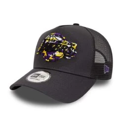 New Era 9FORTY A-Frame Trucker Cap Los Angeles Lakers Team Camo Infill Dark Grey