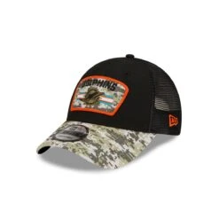 New Era 9FORTY Trucker Cap Salute To Service 940 Miami Dolphins Black