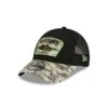 New Era 9FORTY Trucker Cap Salute To Service 940 Seattle Seahawks Black