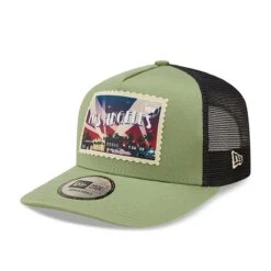 New Era A-Frame Trucker Cap Postcard Los Angeles Green