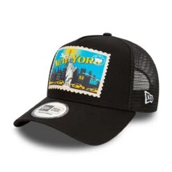 New Era A-Frame Trucker Cap Postcard New York Black