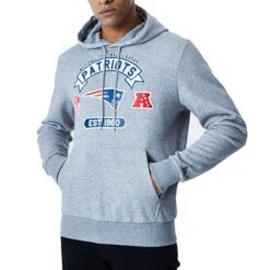 New Era Herren Hoodie Graphic New England Patriots Grey