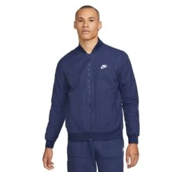 Nike Herren Bomberjacke Sportswear Essential Midnight Navy/white