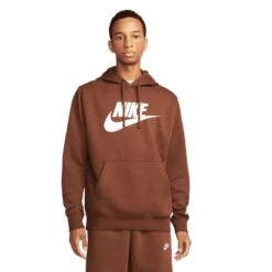 Nike Herren Hoodie Club Fleece Cacao Wow/cacao Wow/white