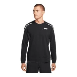 Nike Herren Longsleeve Fitness Fleece Crew Black/summit White