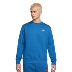 Nike Herren Sweater Sportswear Club Fleece Dk Marina Blue/white