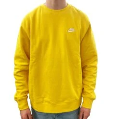 Nike Herren Sweater Sportswear Club Fleece Vivid Sulfur/white