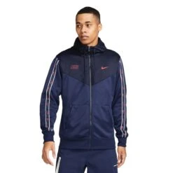 Nike Herren Track Jacket Nike Swoosh Repeat Midnight Navy/obsidian/university Red