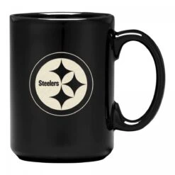 Pittsburgh Steelers Laser Etched Sand Curved Tasse Schwarz