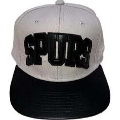 San Antonio Spurs Snapback Woolf Leather Peak Grau/schwarz | NBA | Mitchell & Ness